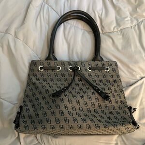 Vintage Dooney & Bourke Monogram Shoulder Bag Purse Leather Handles
